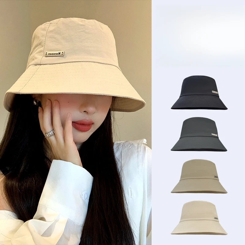 日系渔夫帽子男夏季光板百搭宽檐速干帽韩版户外遮阳防晒登山帽女