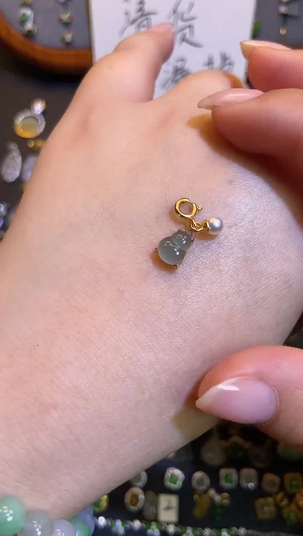 翡翠银S925镶嵌吊坠(不含链)1