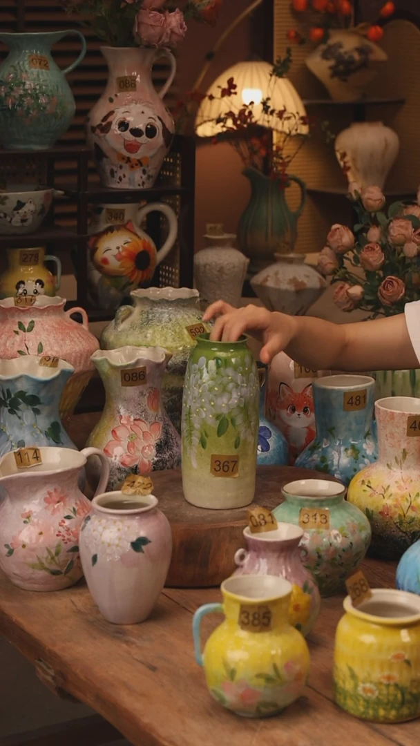 陶瓷景德镇设计师手作花器摆件侘寂风367