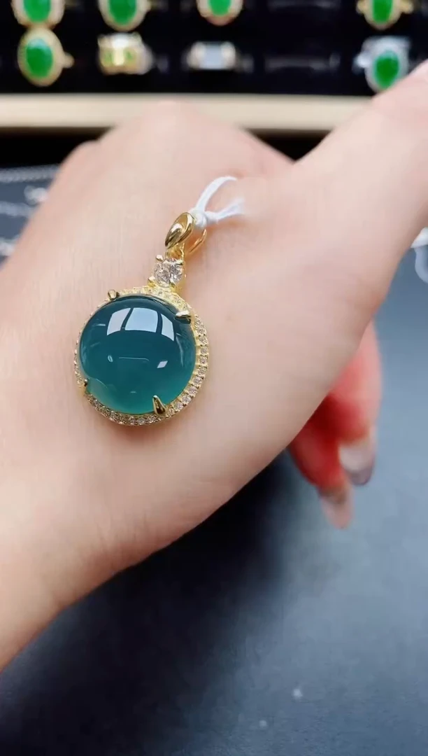 翡翠银S925镶嵌吊坠(赠链)321321