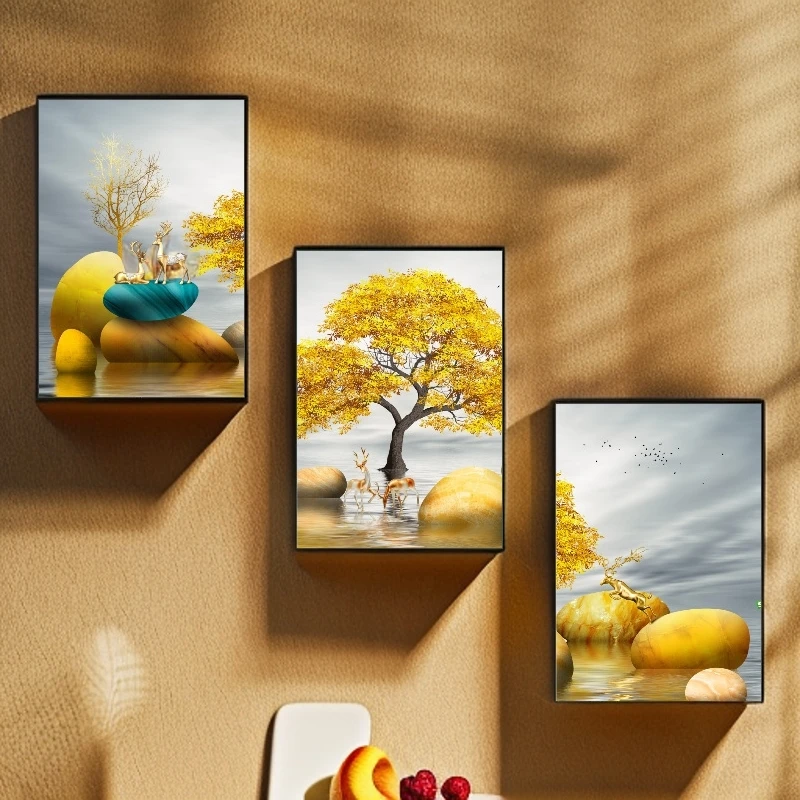 客厅楼梯画装饰画风挂画隔断画卧室餐厅壁画沙发背景现代墙壁挂画