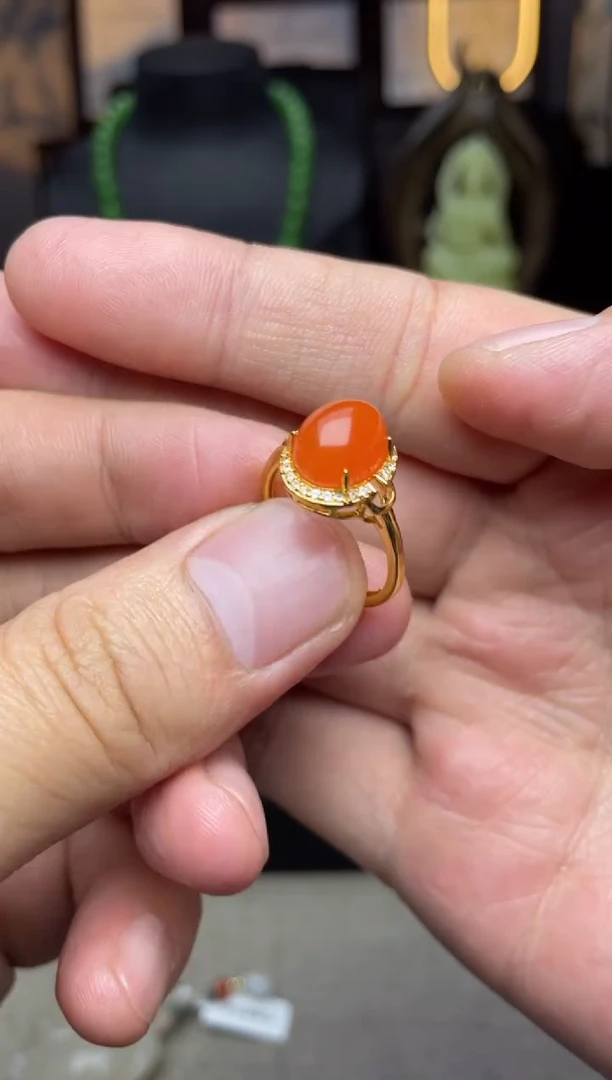 【闪购商品】南红玛瑙戒指银S925镶嵌精品戒指