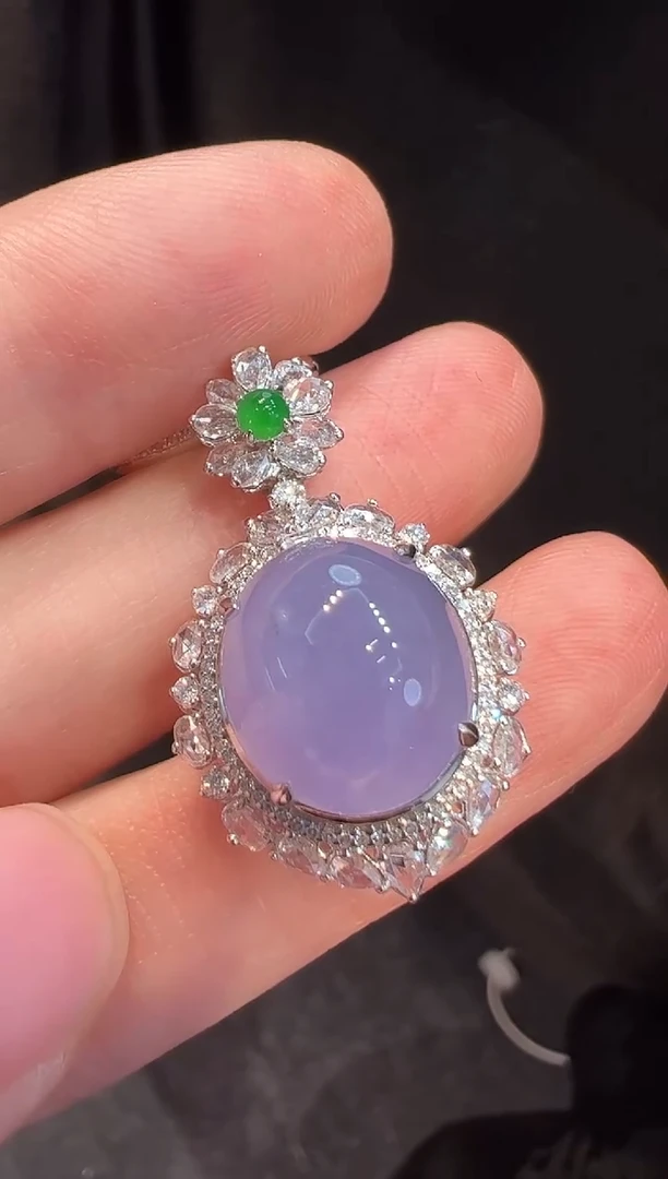 翡翠18K金镶嵌吊坠(不含链)L5吊坠