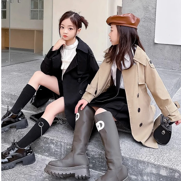 女童风衣中长款2025新款春装洋气儿童装中大童外套女孩英伦风春秋