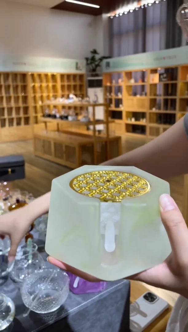 玻璃手工艺品琉璃温茶器绿色磨砂