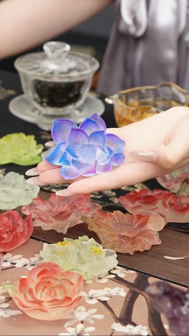 手工艺品琉璃6月荷花香插