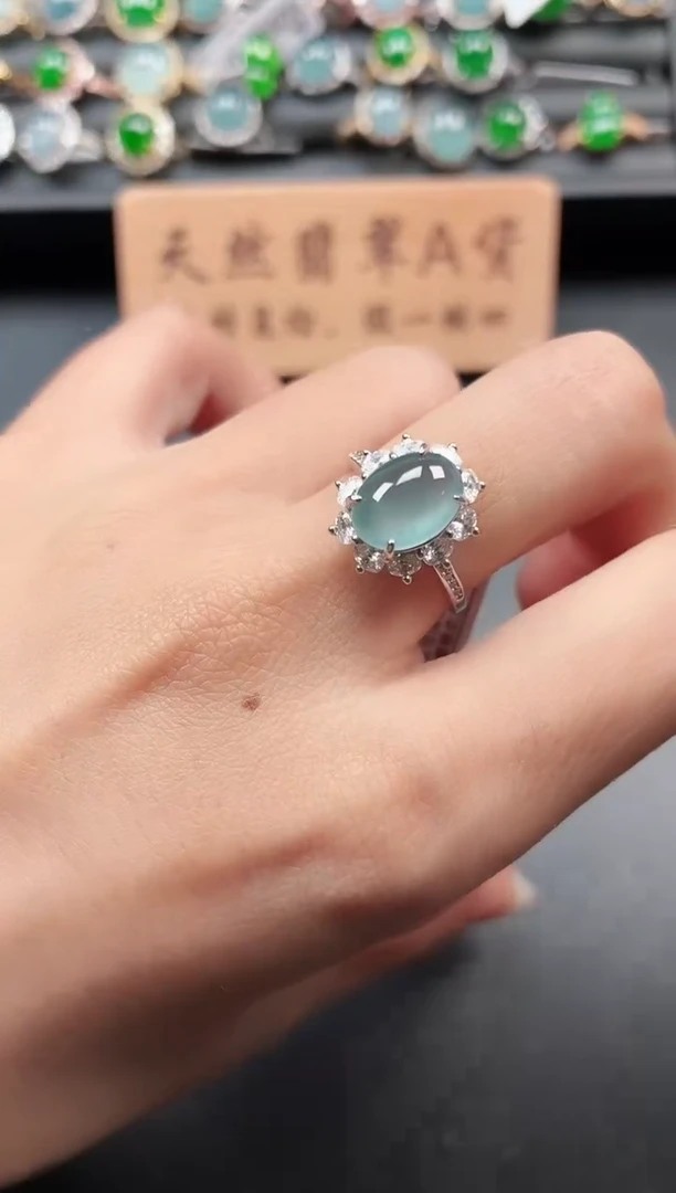 银S925镶嵌戒指翡翠111