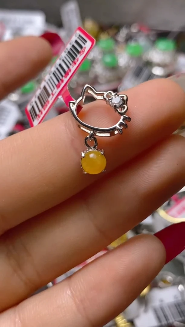 银S925镶嵌戒指翡翠百内无证书