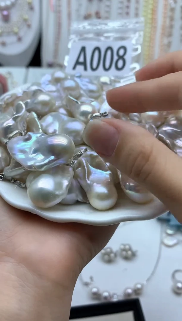 淡水珍珠银S925镶嵌吊坠(不含链)多样性发其一