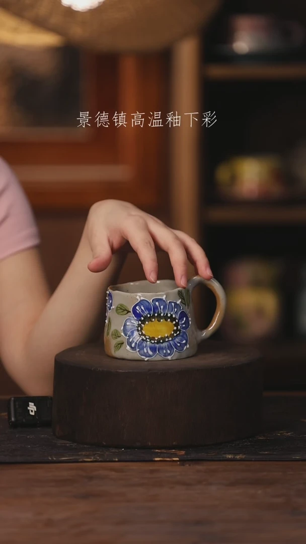 陶瓷景德镇高温釉下手绘陶瓷066