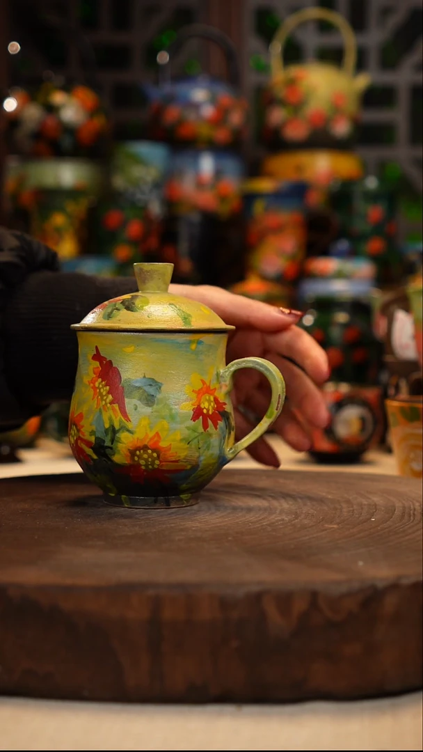 紫砂油画手绘釉下彩