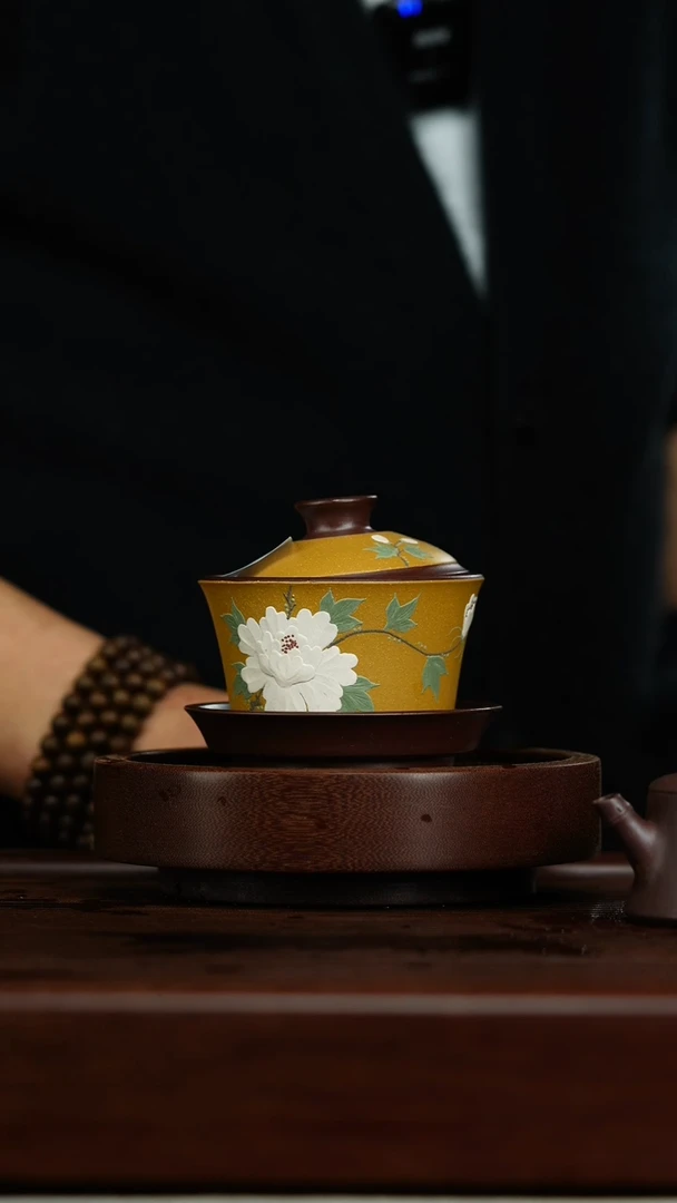 【闪购商品】紫砂茶壶d3盖碗黄石红