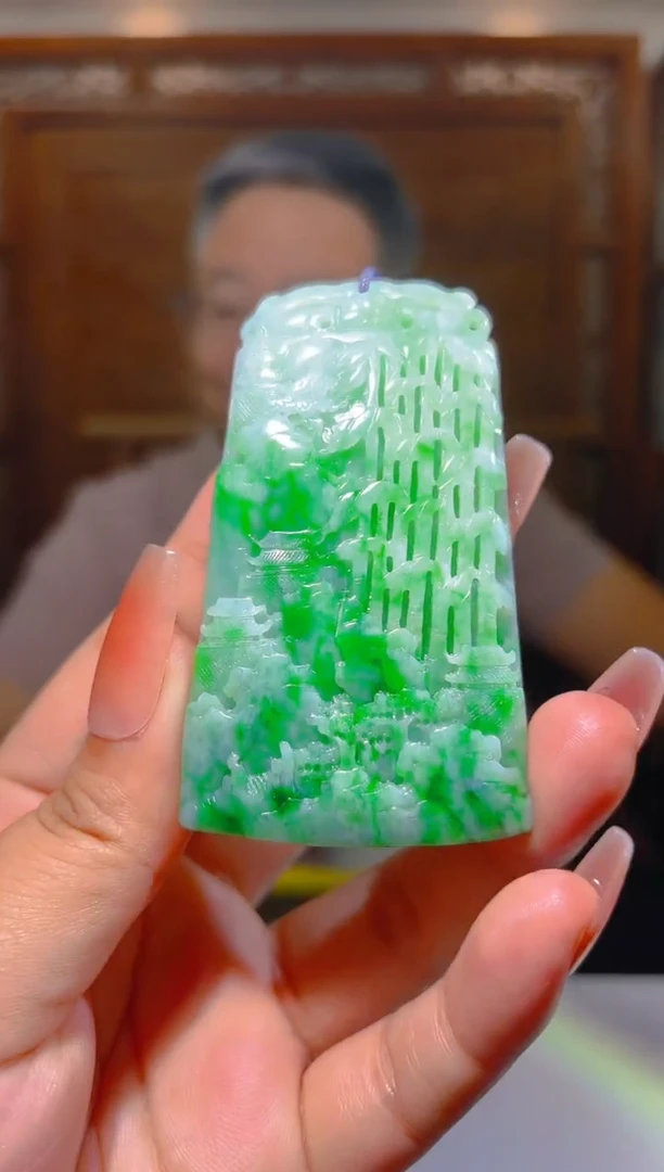 未镶嵌定制翡翠15/1101/L/发其一件/山水