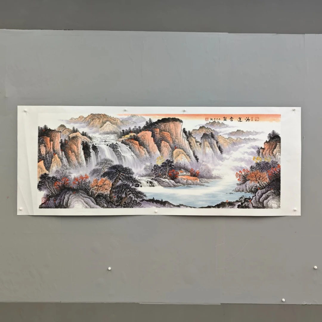 锦煌专属/李鲤手绘/鸿运当头/画芯180*70/十二平尺Yxx