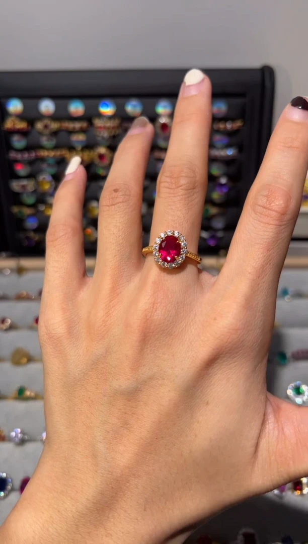 【闪购商品】红宝石戒指银S925镶嵌964815352