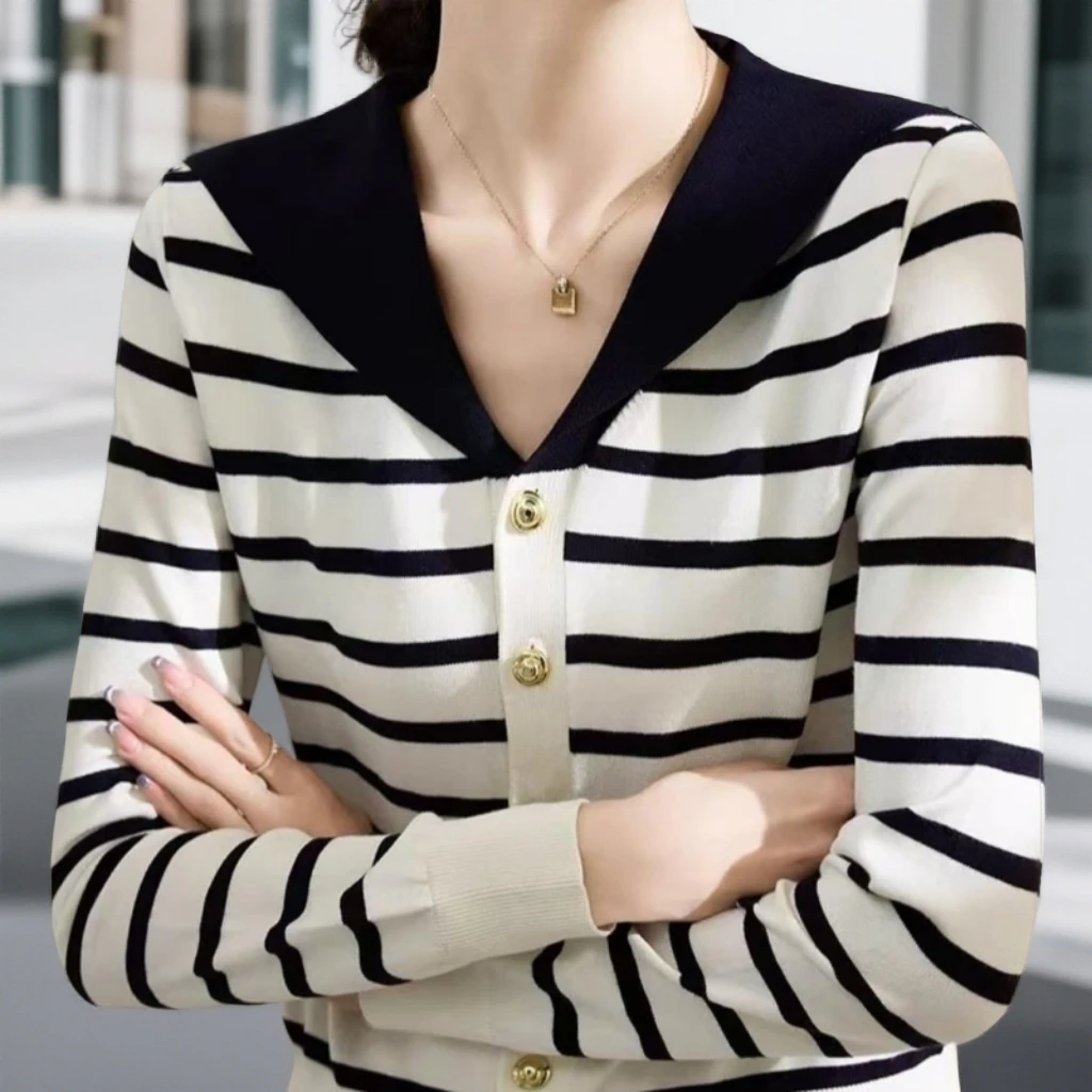 蔻菲图2025年新款小香风百搭显瘦针织衫毛衣春秋日系藏肉洋气上衣