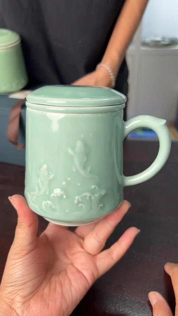 龙泉云间青瓷小米茶器