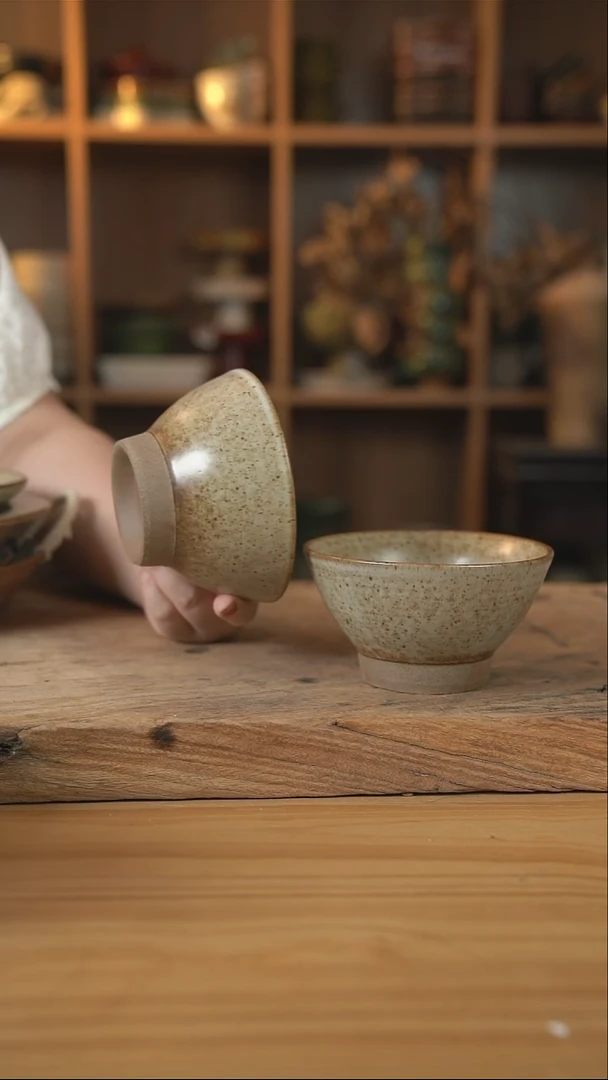 奶奶系列的斗笠碗2个