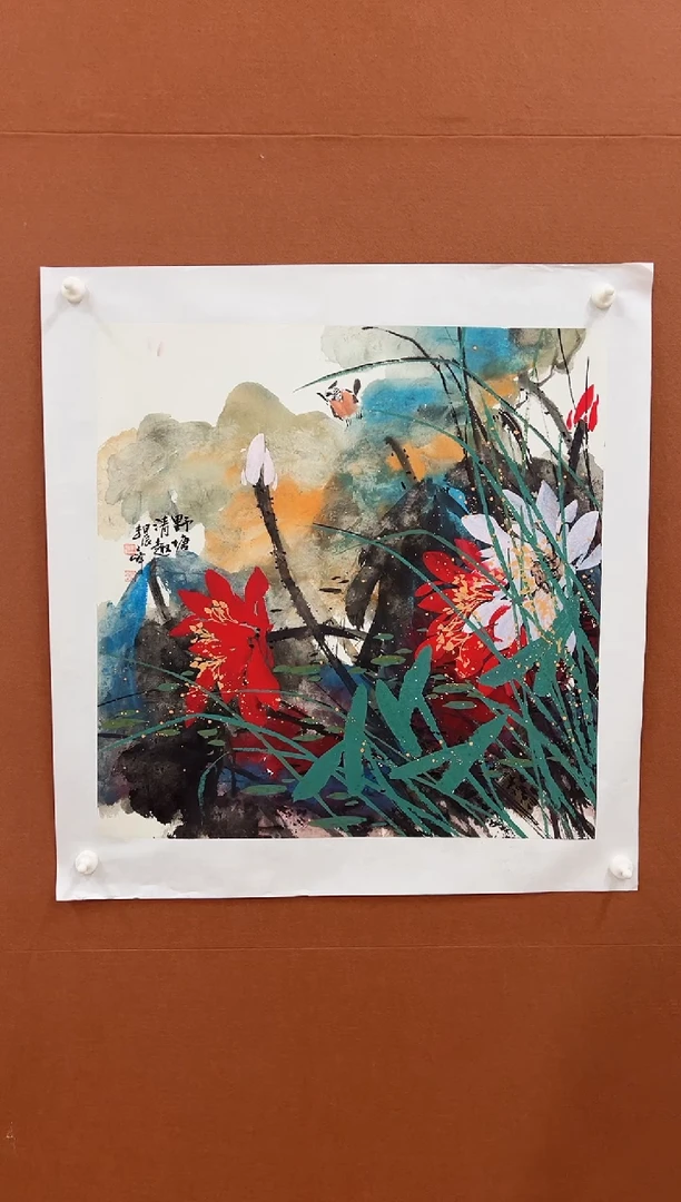 国画李文峰4平尺花鸟