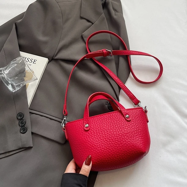 【Disen迪奢专属】轻奢时尚女士手提包斜挎包-8  黄/红/黑