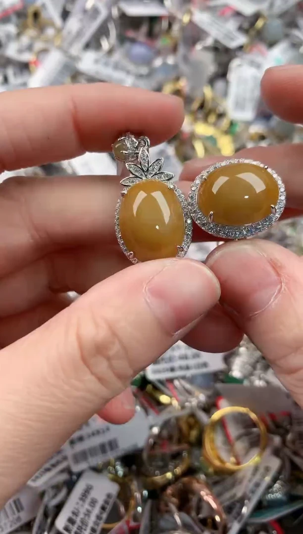 银S925镶嵌戒指翡翠14             6