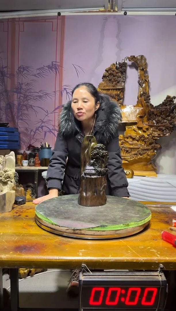 金丝楠暴***黑金丝楠木雕刻摆件