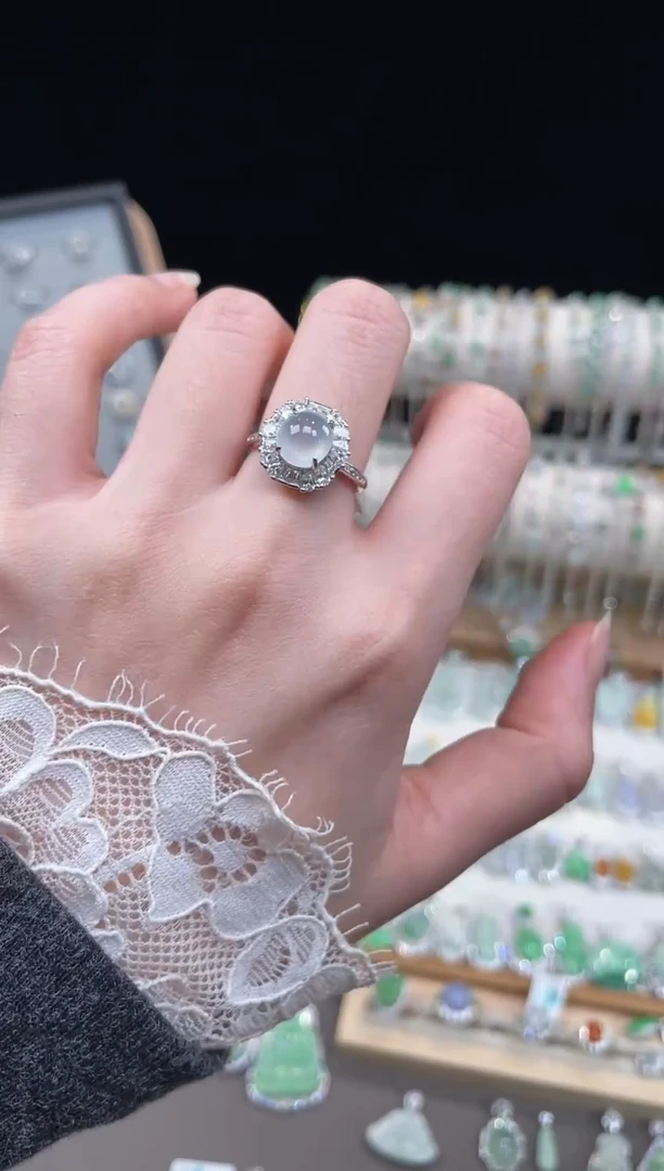 银S925镶嵌戒指翡翠1