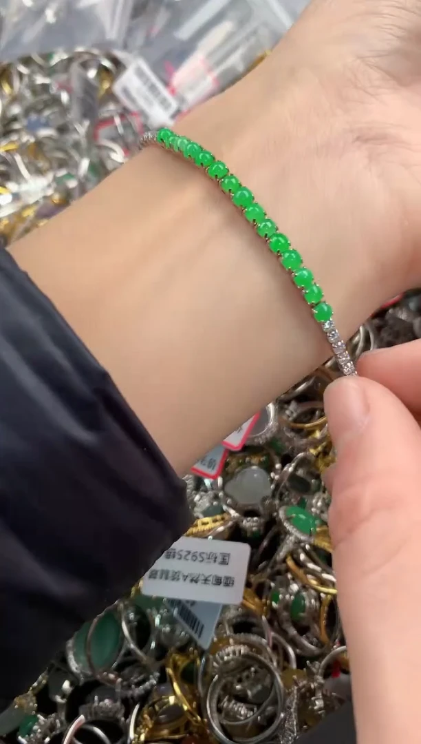 银S925镶嵌戒指翡翠222  8