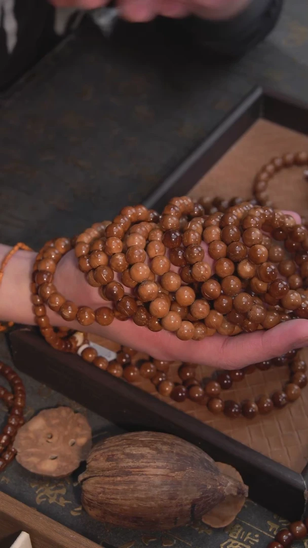 手串库克红棕圆珠10mm微瑕