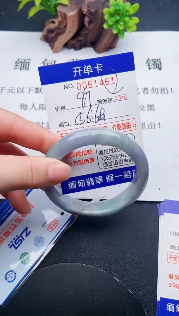 【闪购商品】翡翠手镯未镶嵌61天然翡翠A货