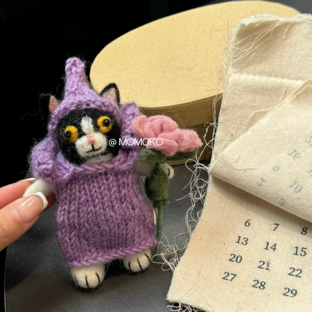 手作挂饰【猫咪系列】手工羊毛毡书包挂件包搭子钥匙扣少女心挂饰