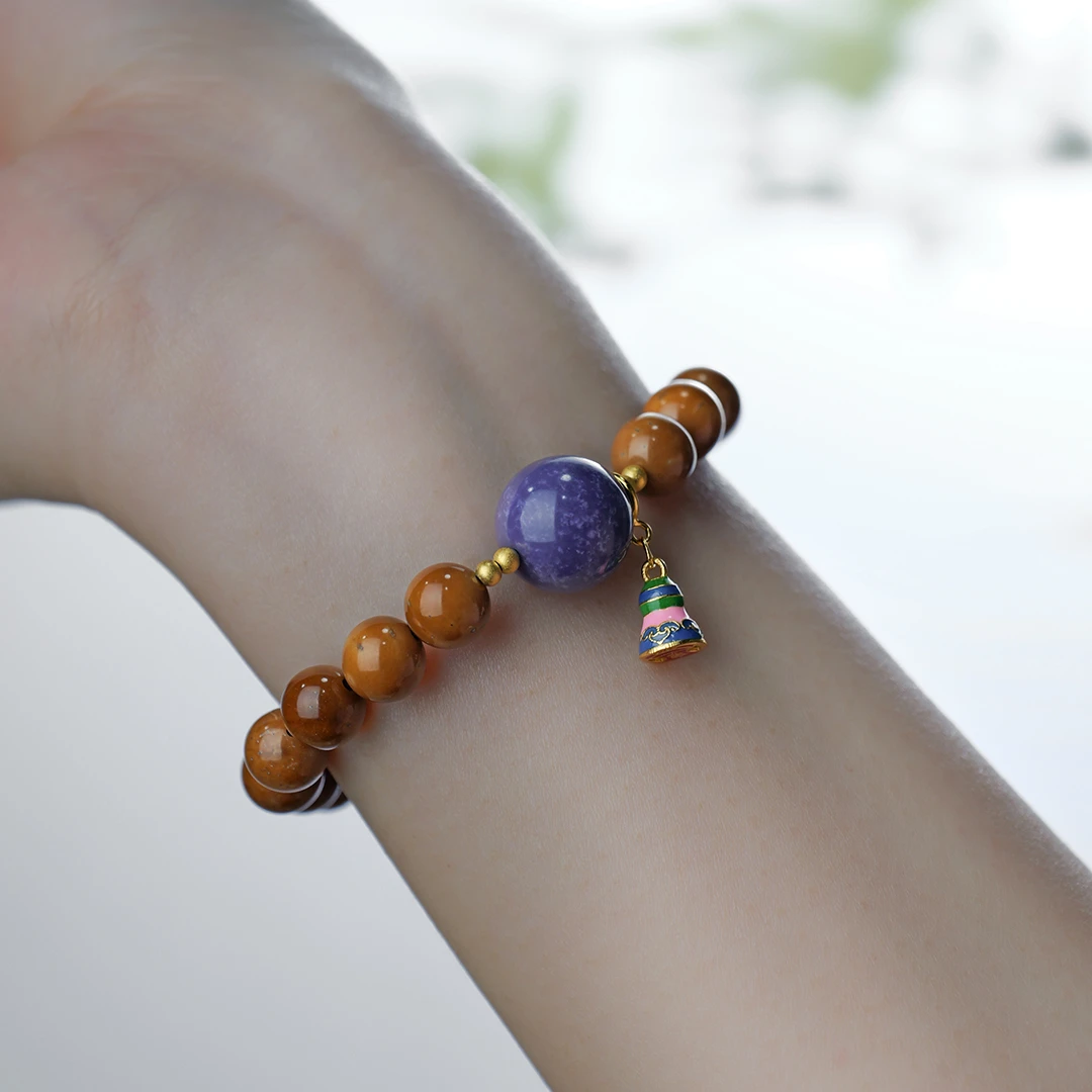 非金属木质手链 风之琴原创紫芝眉宇8mm库克手串