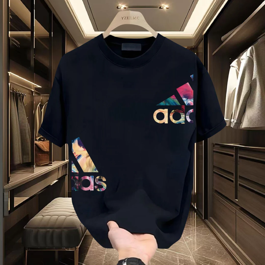 潮牌2025夏季爆款男士纯棉短袖T恤休闲轻奢高档体恤短袖男t恤