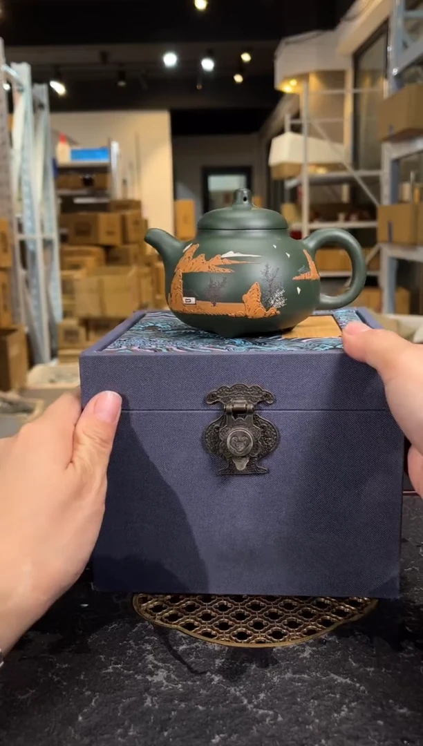 茶壶紫砂宜兴紫砂 紫砂茶壶 绿泥