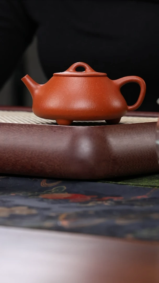 茶壶紫砂ytt 精品紫砂壶 小红泥 平盖石瓢 200cc