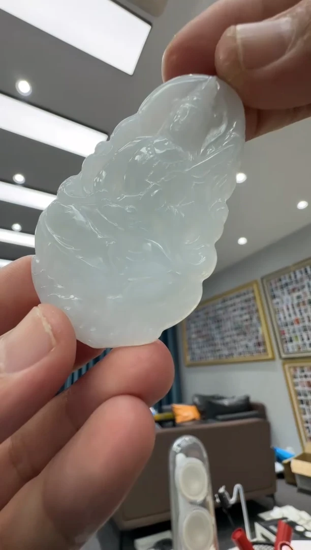 颈饰未镶嵌翡翠天然翡翠A货孤品一件