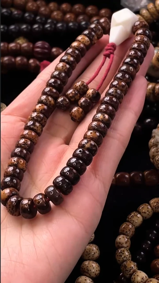 手串星月菩提精工级中珀花皮药片9*5手持
