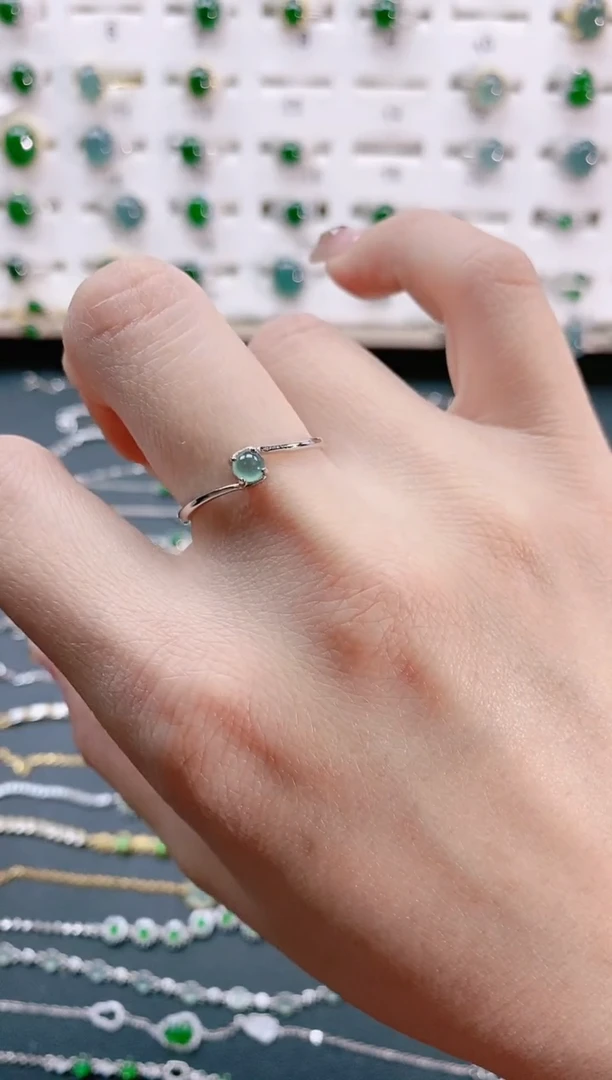 【闪购商品】翡翠戒指银S925镶嵌天然翡翠