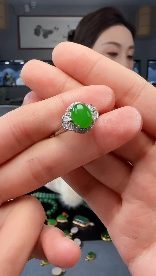 【闪购商品】和田玉戒指银S925镶嵌1