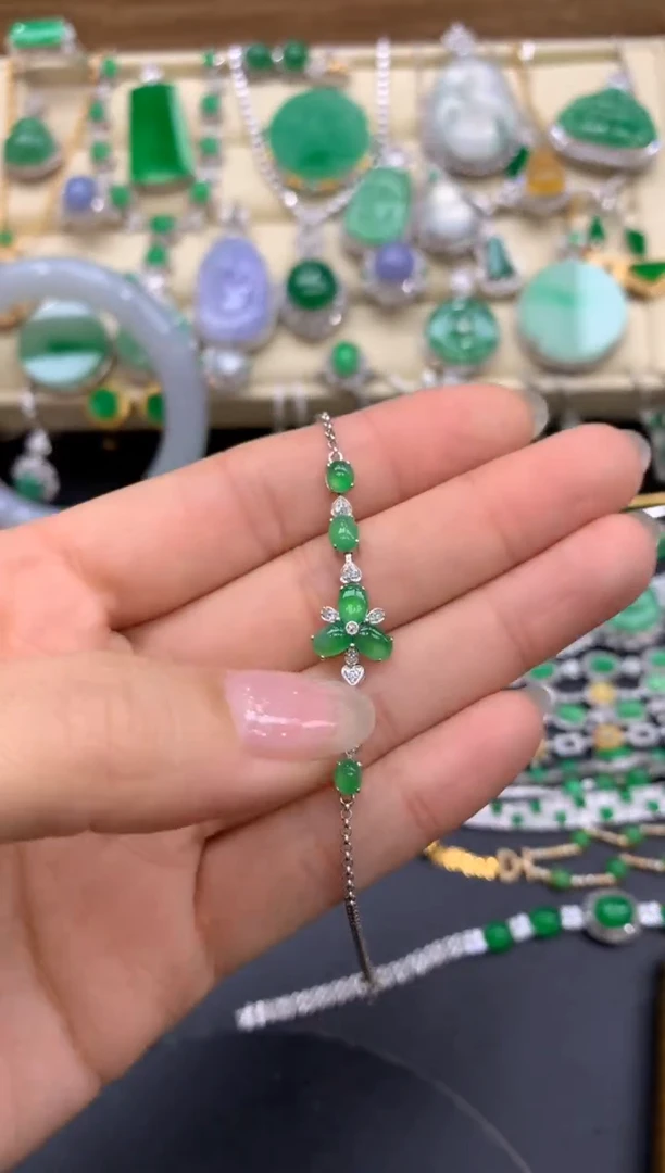 【闪购商品】翡翠手链18K金镶嵌283-中国好珍宝