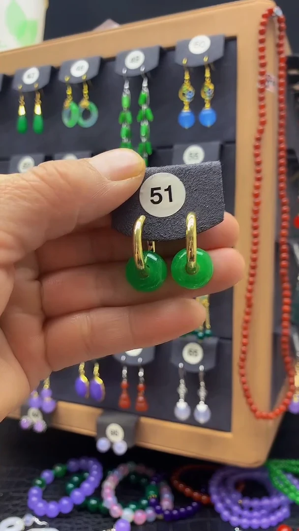 【闪购商品】玛瑙/玉髓耳坠未镶嵌耳饰