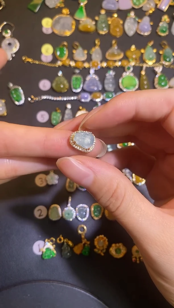 吊坠(不含链)银S925镶嵌翡翠1