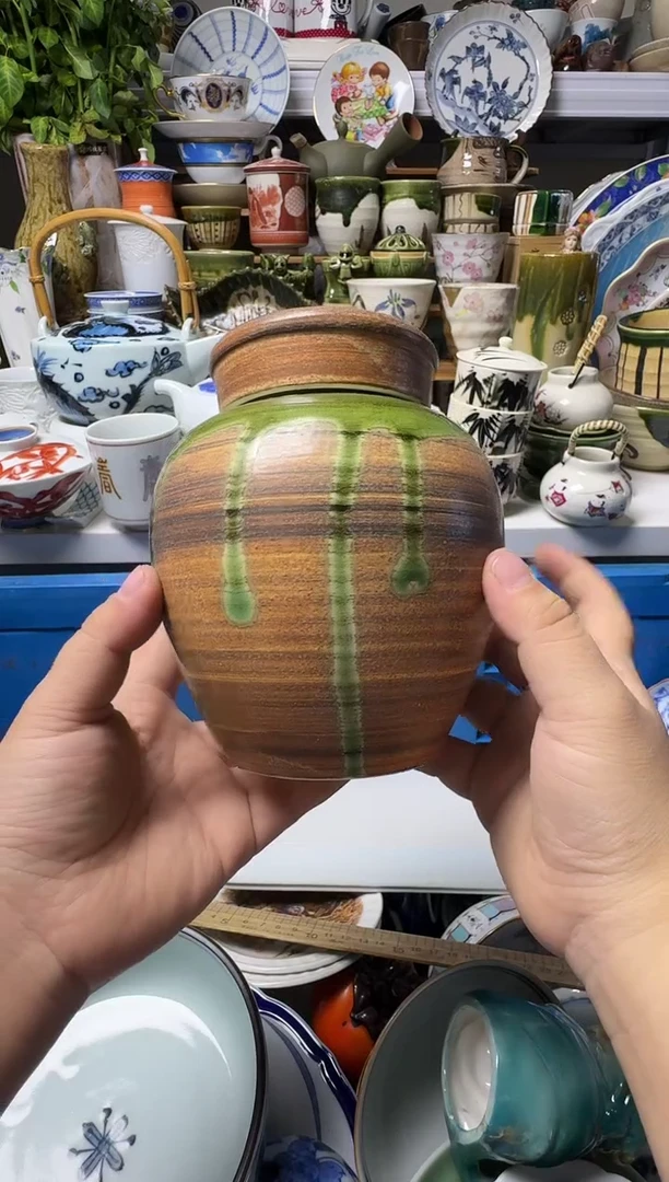 中古瓷器，默认微瑕-漂亮好看的茶叶罐