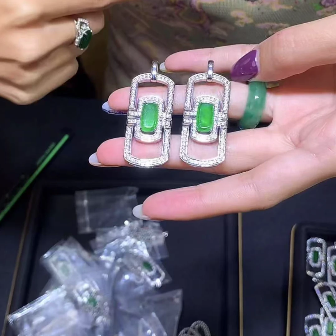 【逍遥】天然A货翡翠方牌吊坠*cxy/182/多样性发/1件