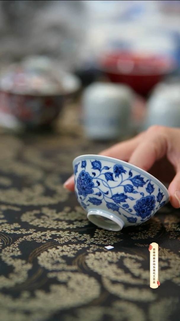 杯子陶瓷景德镇柴窑手绘柴窑茶具U133