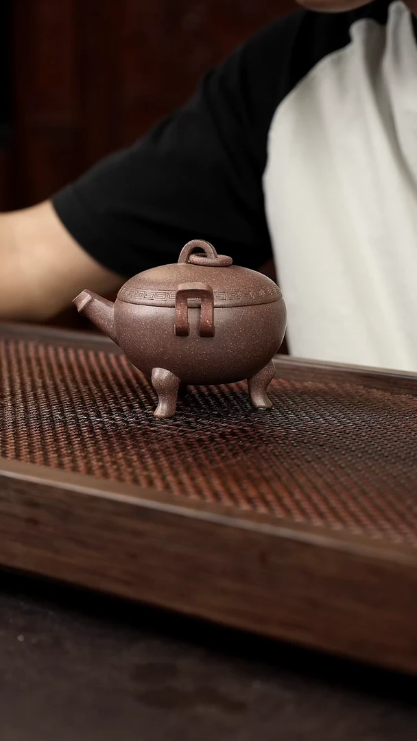 茶壶紫砂岩中泥龙归宝瓶