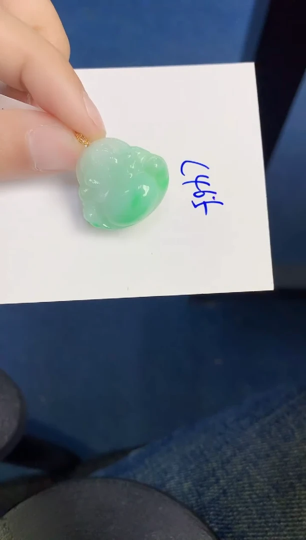 翡翠18K金镶嵌颈饰000000000
