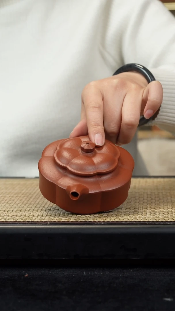 【闪购商品】紫砂茶壶生砂朱泥梅花海棠