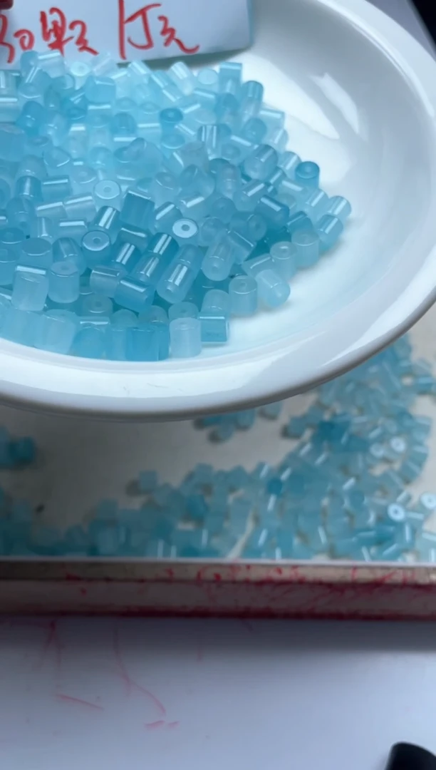 【闪购商品】玛瑙/玉髓颈饰未镶嵌w2265冰川蓝玛瑙桶珠5*5mm*30