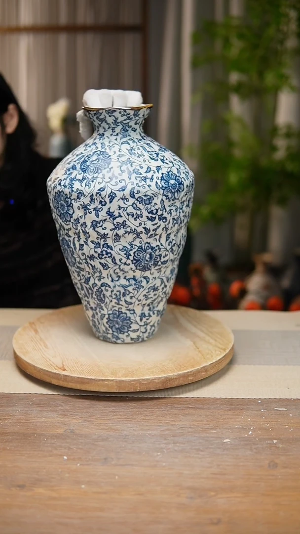 【闪购商品】陶瓷 花器青花瓷缠枝莲高脚